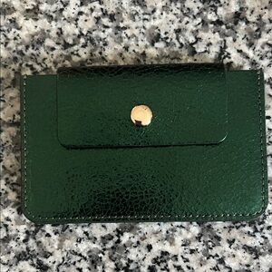 J. Crew Emerald Leather Card Case